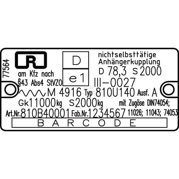 Zaczep transportowy 140x80 mm RO810B40006 | Exvi