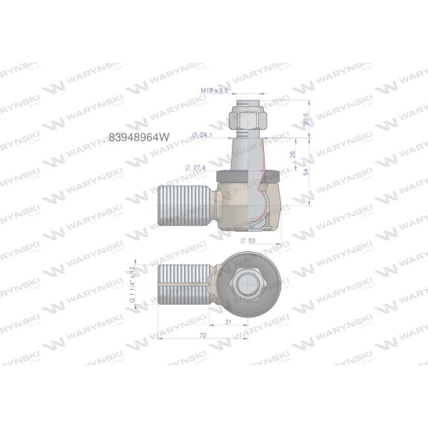 Przegub kierowniczy 1.1/4" 83948964 83/94-896/4 | Exvi