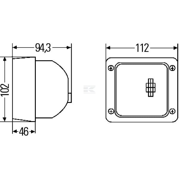 Lampa robocza kwadratowa H3, przednia 1GA007506111 | Exvi