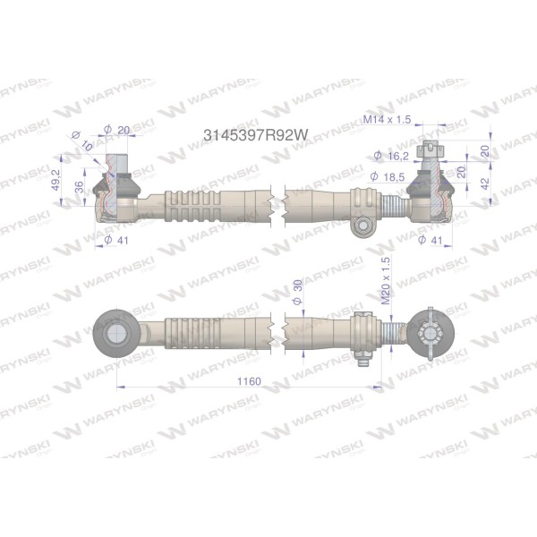 Drążek kierowniczy 3145397R92 WARYŃSKI 3145397R92W | Exvi