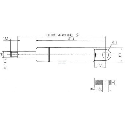 Sprężyna gazowa L214 mm 220N Stabilus CA377171 | Exvi