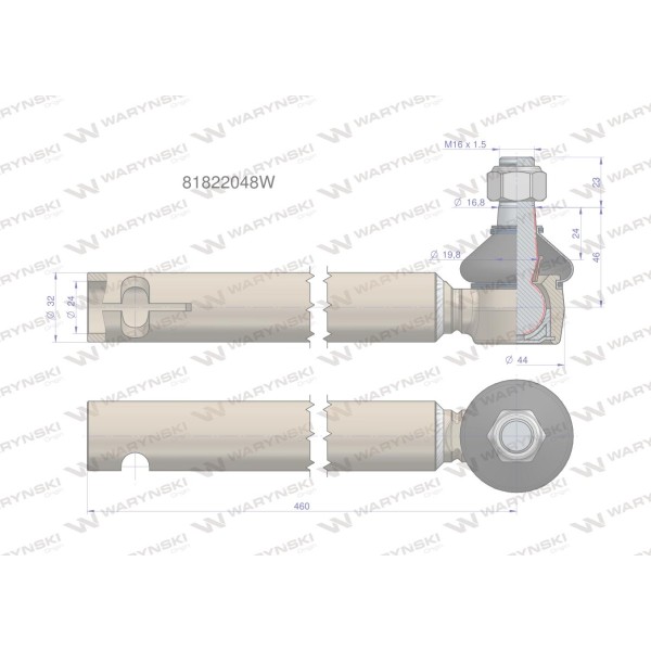 Przegub kierowniczy 15/16" 81822048 81/82-204/8 | Exvi