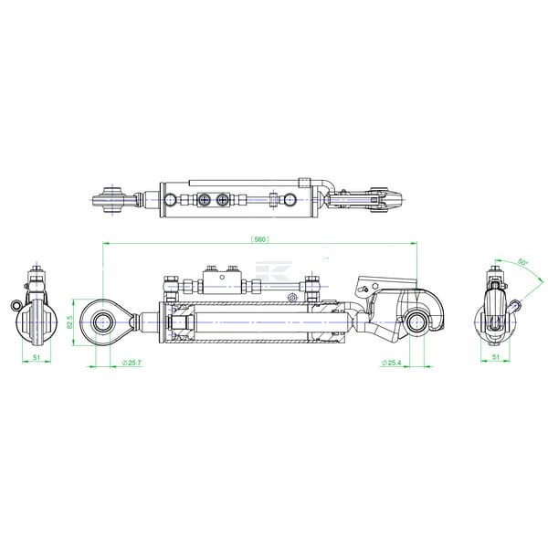 Łącznik górny hydrauliczny z hakiem TCVNNE356321022 | Exvi