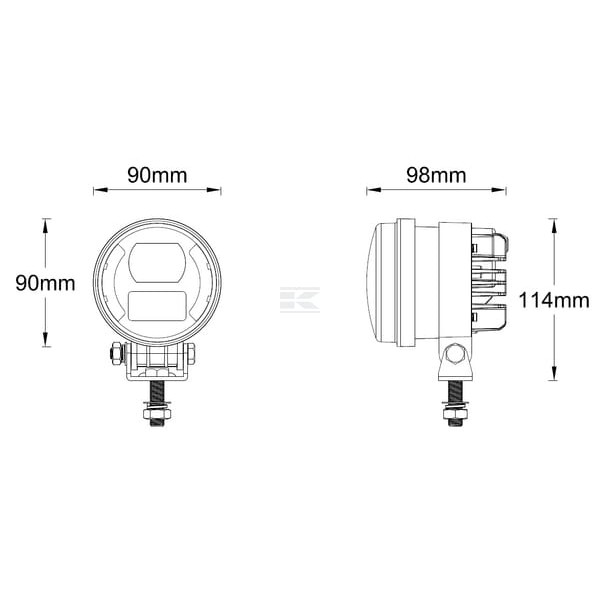 Reflektor przedni LED, okrągły 30/5W 10-30V LA80092 | Exvi