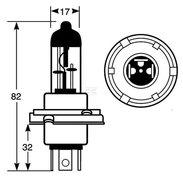 Żarówka Halogen R2 12V 60W/55W Vapormatic VLC0012 | Exvi