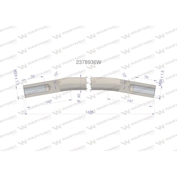 Drążek kierowniczy rura 1105mm 2378936 2378936W | Exvi