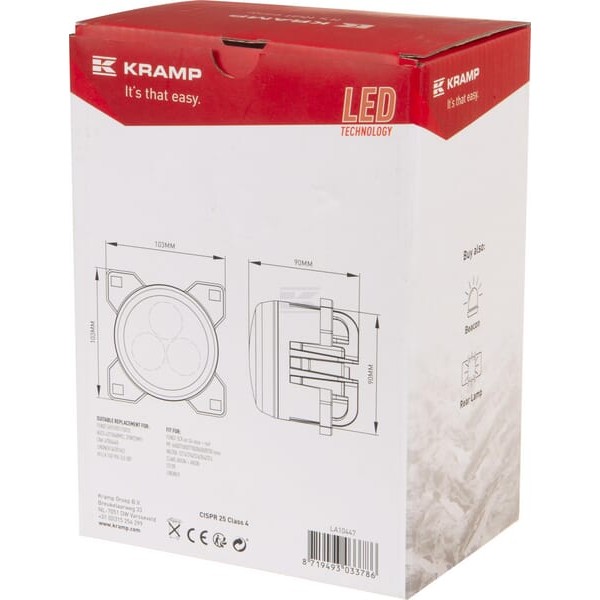 Lampa robocza LED, okrągła 42W 4200lm 10/30V LA10447 | Exvi