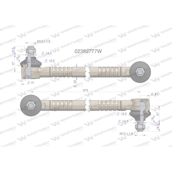 Drążek kierowniczy 975mm 02382777 02/38-277/7 | Exvi