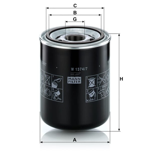 Filtr oleju W13747 | Exvi