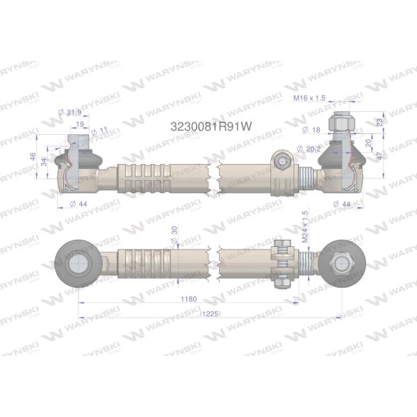 Drążek kierowniczy kompletny 3230081R91 3230081R91W | Exvi