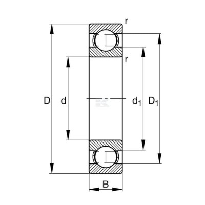 Łożysko kulkowe zwykłe 35x62x14 mm INA/FAG 6007 | Exvi