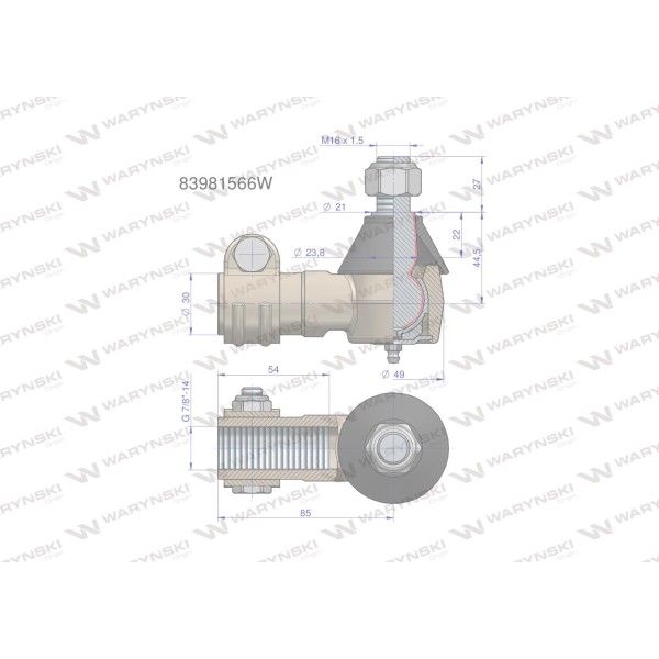 Przegub kierowniczy 7/8" 83981566 83/98-156/6 | Exvi