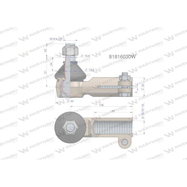 Przegub kierowniczy 15/16" 81816030 81/81-603/0 | Exvi