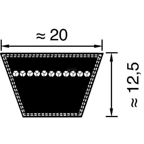 Pas klinowy Optibelt, 20x975 VB20975 | Exvi