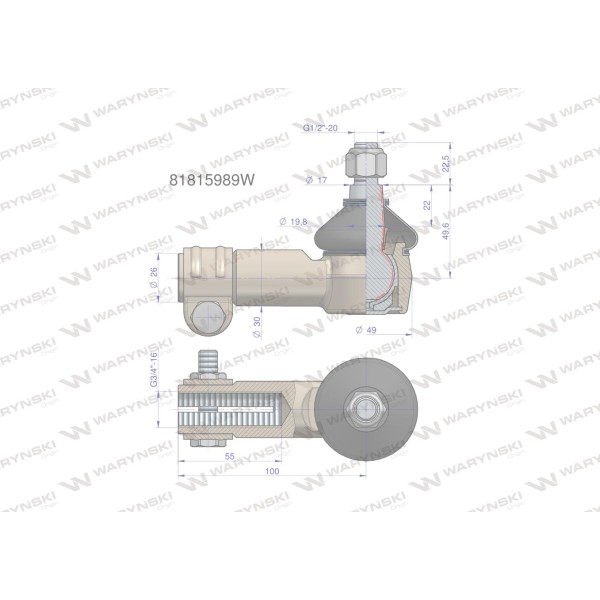 Przegub kierowniczy 3/4" 81816030 81/81-598/9 | Exvi