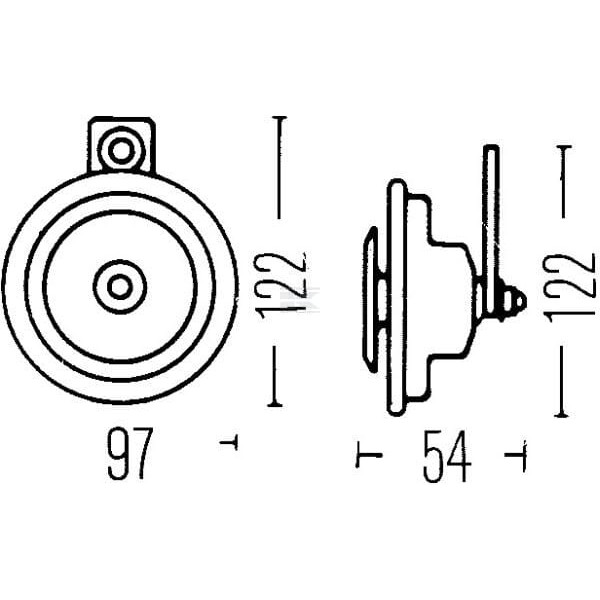 Klakson 12V Hella 3AL002952811 | Exvi