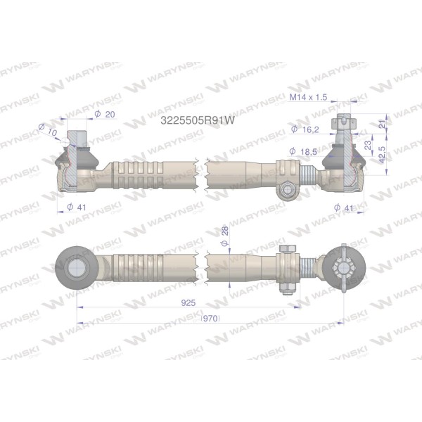Drążek kierowniczy 3225505R91 WARYŃSKI 3225505R91W | Exvi