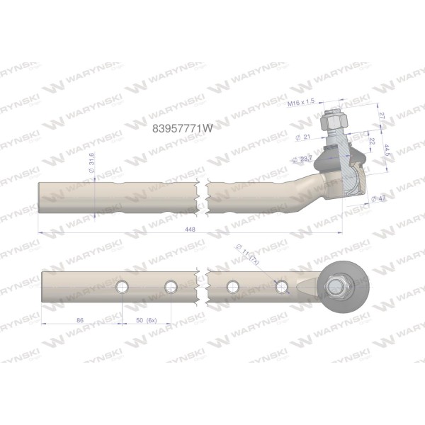 Przegub kierowniczy 1.1/4" 83957771 83/95-777/1 | Exvi