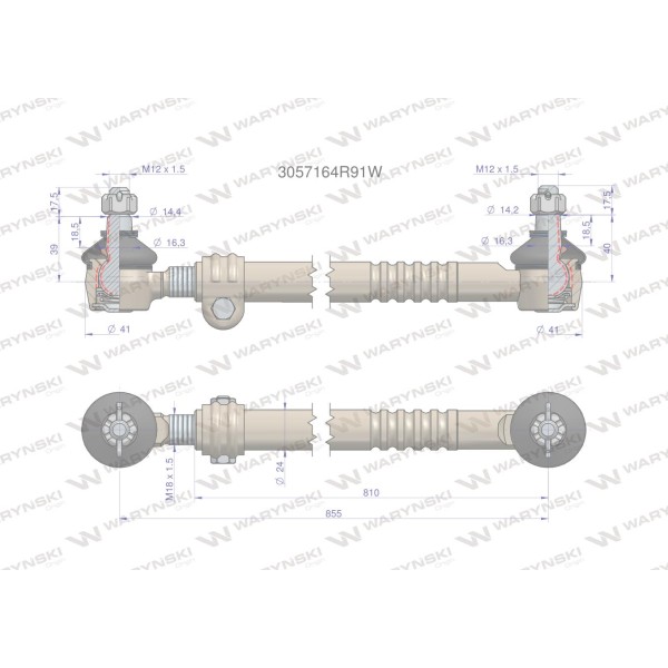 Drążek kierowniczy 3057164R91 WARYŃSKI 3057164R91W | Exvi