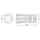 Tuleja profilowana wału WOM 1-1/8" F x 1-3/8" M TP245 | Exvi