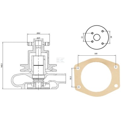 Pompa wody Perkins 41312784 | Exvi