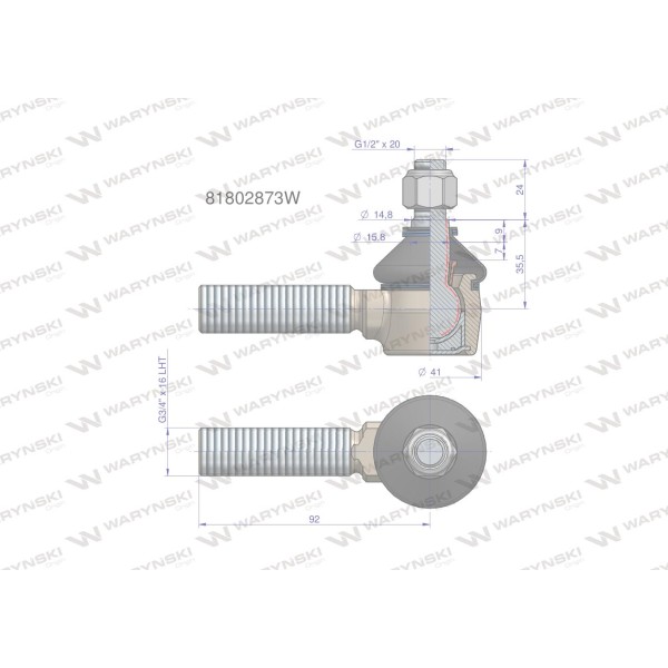 Przegub kierowniczy 3/4' 81802873 81/80-287/3 | Exvi