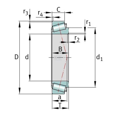 Łożysko stożkowe 55x100x22.75 mm INA/FAG 30211A | Exvi