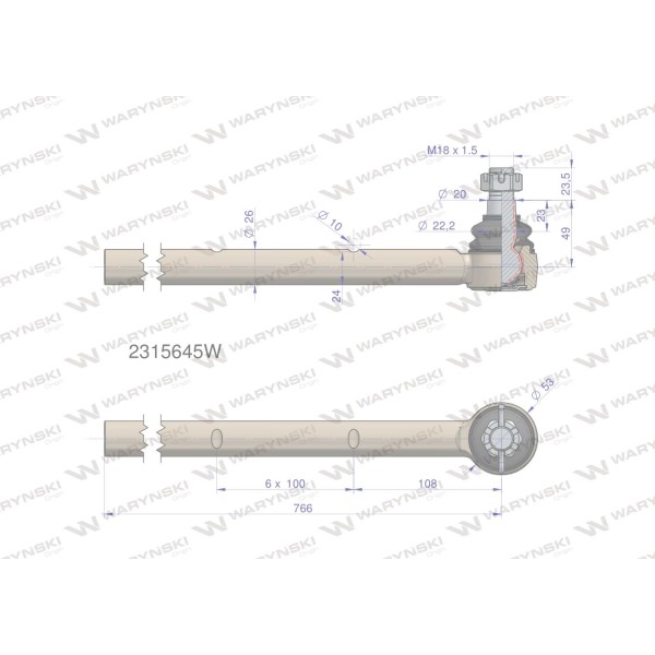 Przegub kierowniczy 2315645 WARYŃSKI 2315645W | Exvi