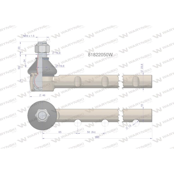 Przegub kierowniczy 81822050 WARYŃSKI 81/82-205/0 | Exvi