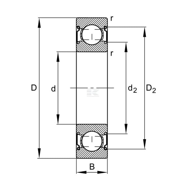 Łożysko kulkowe zwykłe 55x100x21 mm INA/FAG 6211Z | Exvi