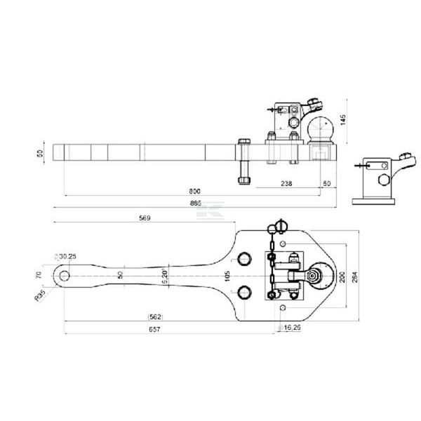 Płyta nośna zaczepu, K80 885 mm 0096031210A11 | Exvi
