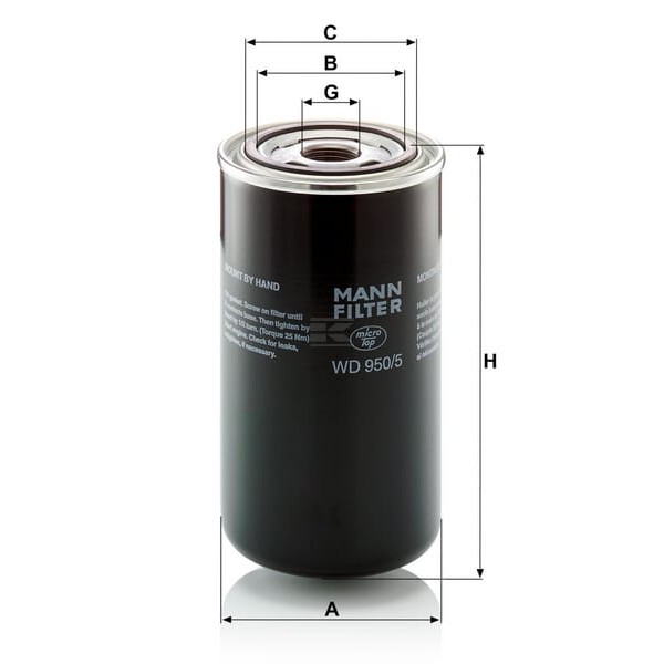Filtr wymienny oleju hydr. WD9505 | Exvi