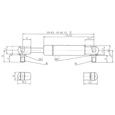 Sprężyna gazowa L405 mm 700N Stabilus CA083631 | Exvi