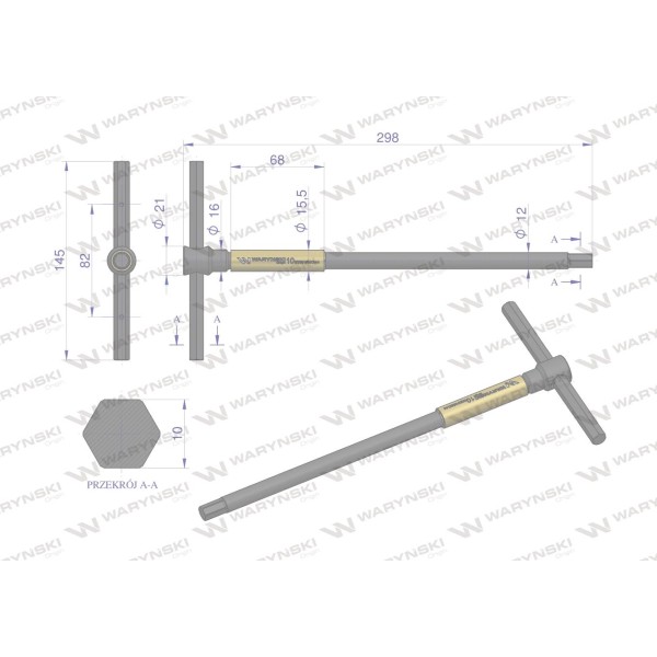 Klucz T ze spinnerem HEX 10 mm Waryński WMK144 | Exvi