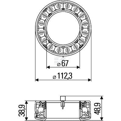 Lampa tylna zespolona LED, okrągła 12V 2SB009362041 | Exvi