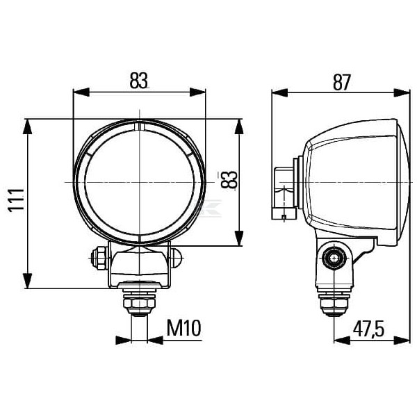 Lampa robocza kwadratowa H9, moduł 70 1G0996176041 | Exvi