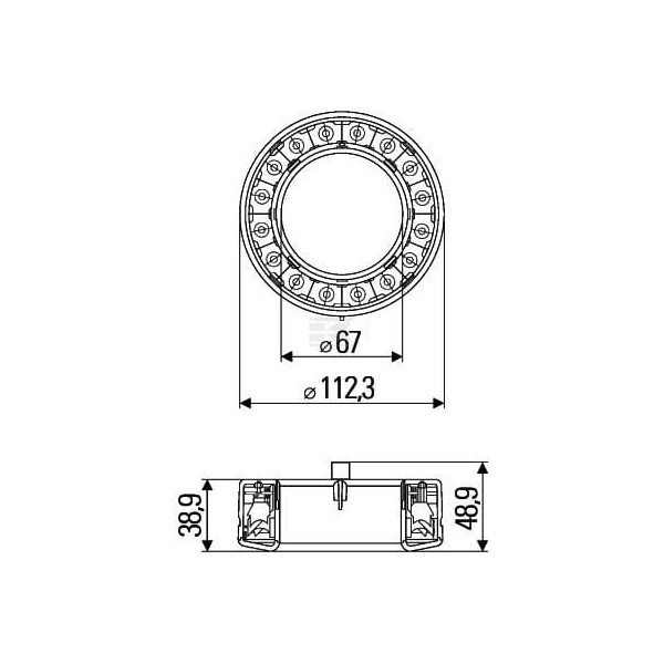 Lampa stop LED, 2.30W pierścieniowa 12V 2SB009362021 | Exvi