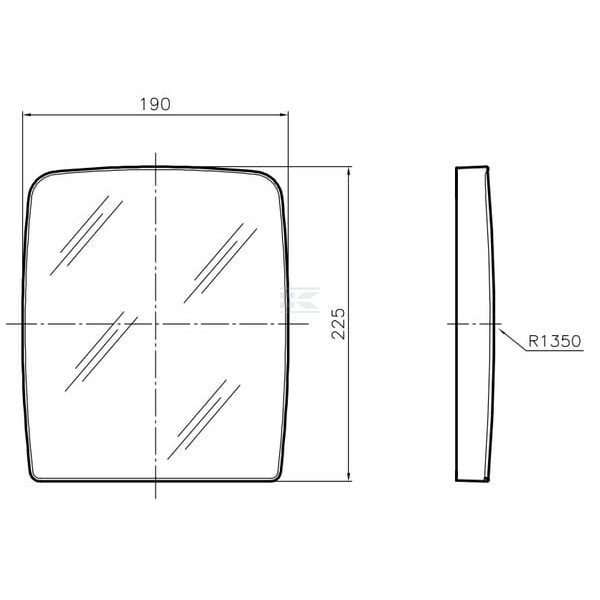 Wkład lusterka 190x225 mm SMAT NORD CA7407D45 | Exvi
