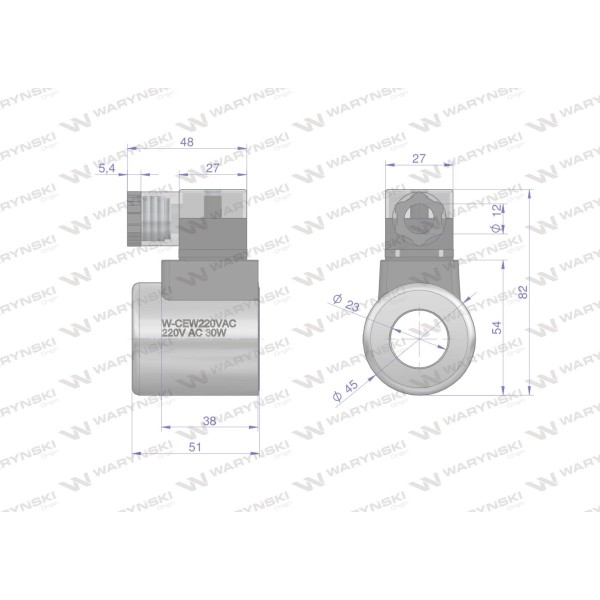 Cewka dzielnika elektrozaworu W-E38DVS6/2. CEW220VAC | Exvi