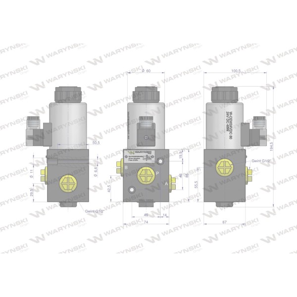 Elektrozawór 3-drogowy E12DVS3/2-8024 | Exvi