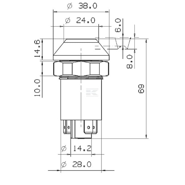 Przełącznik przyciskowy, lamp roboczych 11175250 | Exvi