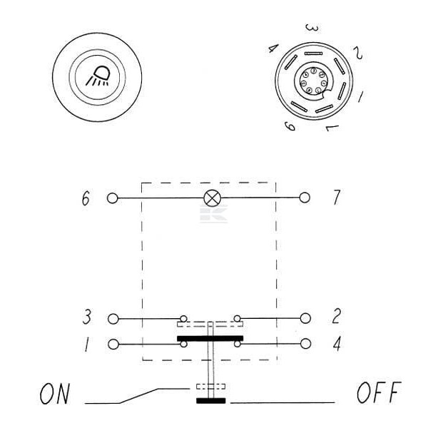 Przełącznik przyciskowy, lamp roboczych 11175250 | Exvi