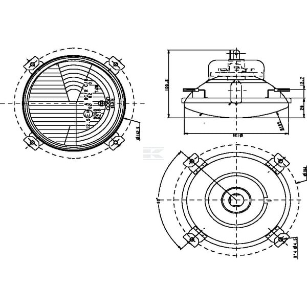 Element optyczny reflektora, okrągły Ø 05685000 | Exvi