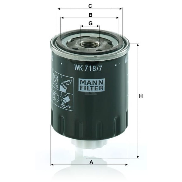Filtr wymienny paliwa WK7187 | Exvi
