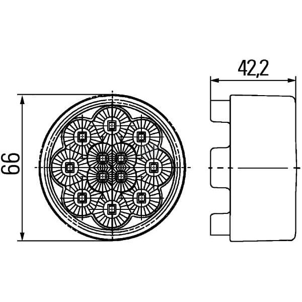 Lampa kierunkowskazu LED okrągła 12V 2BA009001431 | Exvi