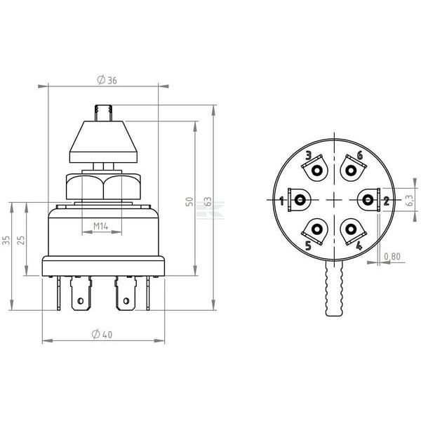 Przełącznik świateł obrotowy 12/24V SW10002KR | Exvi
