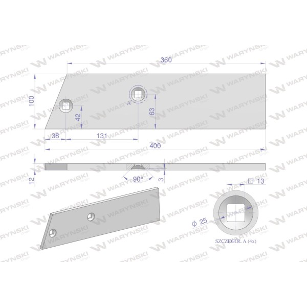 Płoza krótka zastosowanie PR/72 Unia Pług 1023020080 | Exvi