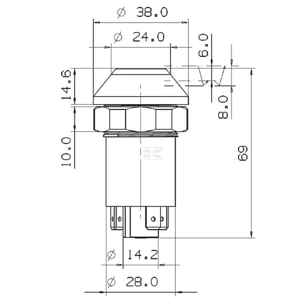 Przełącznik przyciskowy, blokada mechanizmu 11105120 | Exvi