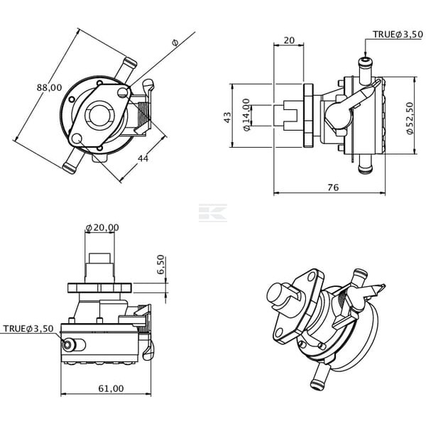 Pompa paliwa, pasuje do Yanmar 12910052101KR | Exvi