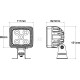 Lampa robocza LED, kwadratowa 60W 5600lm LA10410 | Exvi